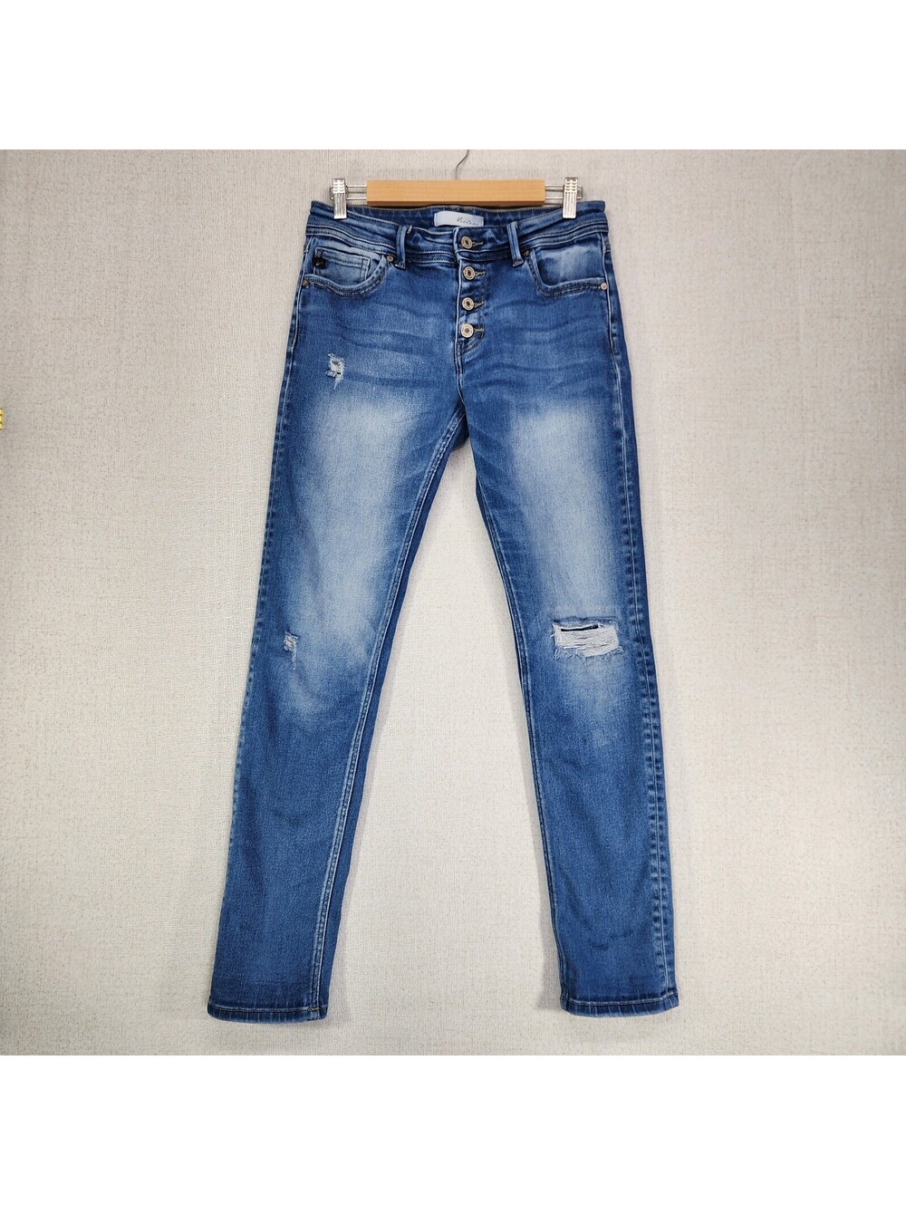 Women's 9/28 KanCan Distressed Buttonfly Skinny Jeans Millenial